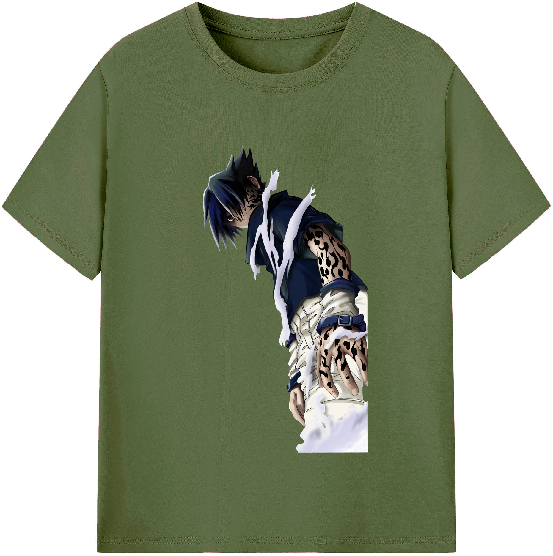 （画像用） NARUTO -ナルト- うちは サスケ Uchiha Sasuke 綿100％半袖Tシャツ（フロントプリント）